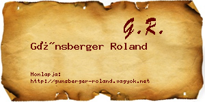 Günsberger Roland névjegykártya