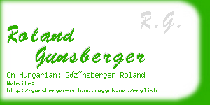 roland gunsberger business card